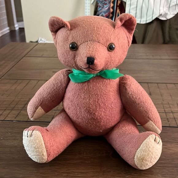 Vintage Shanghai Dolls Factory Jointed‎ Flannel Teddy Bear 1970’s Plush - Picture 1 of 4